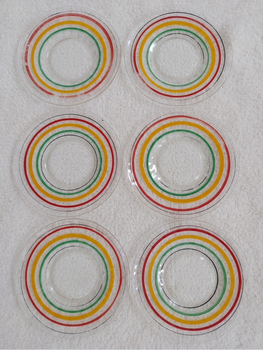 Vintage Anchor Hocking Ring Ding 6" Plates Set of 7